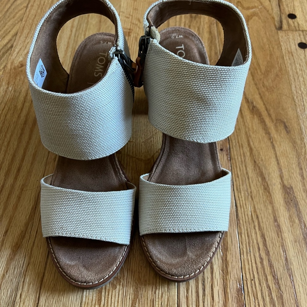TOMS Beige Canvas Sandals